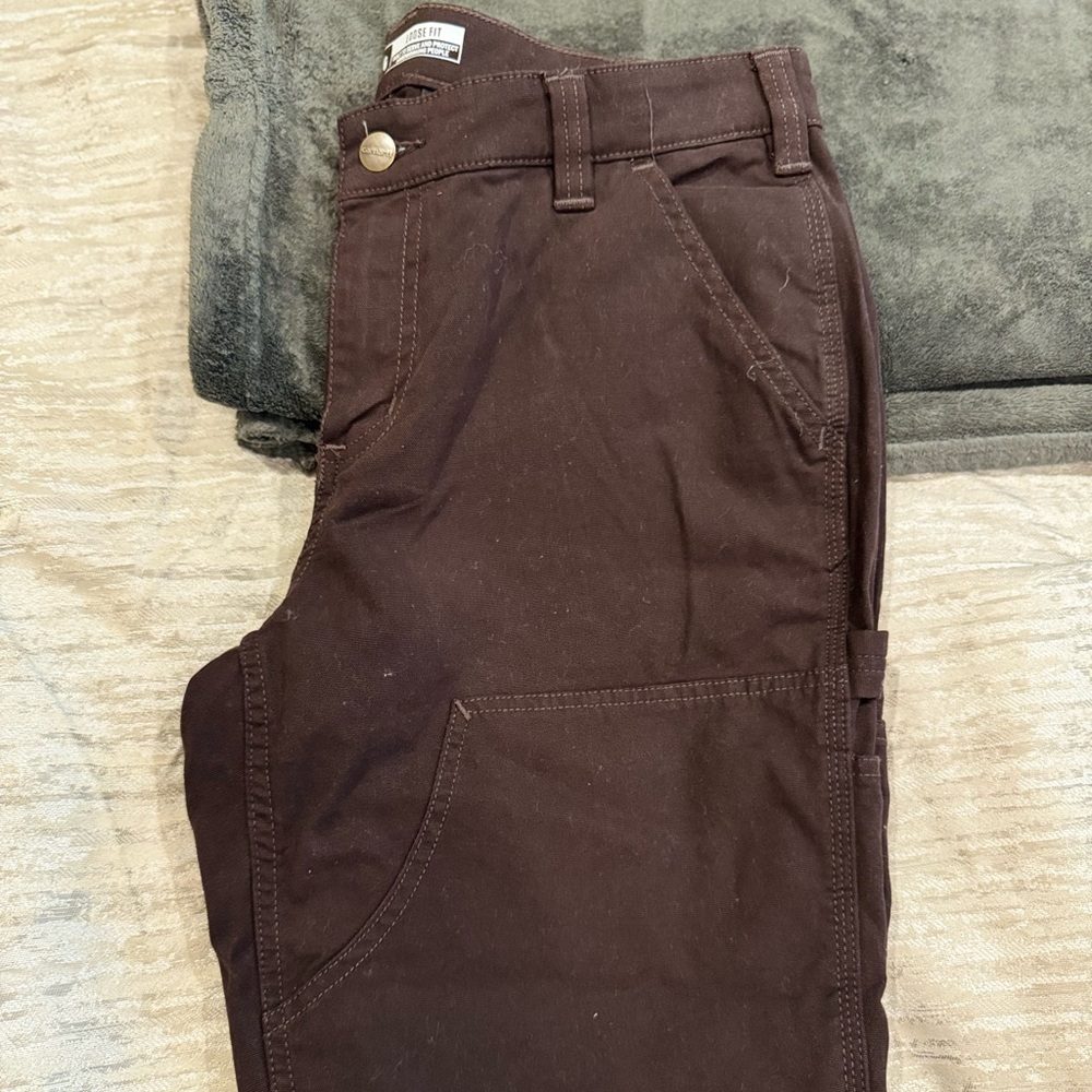 Carhartt Rugged Flex Loose Fit Canvas Double Front Work Pant Size 12 Short
